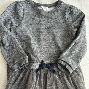 Sweater dress with tulle skirt